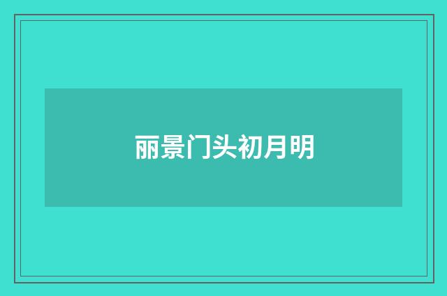 丽景门头初月明