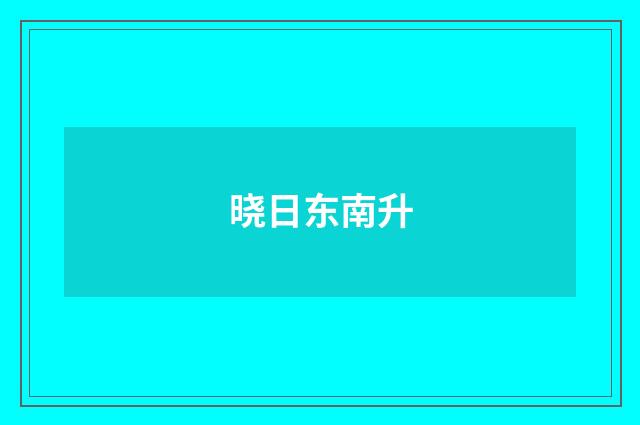 晓日东南升