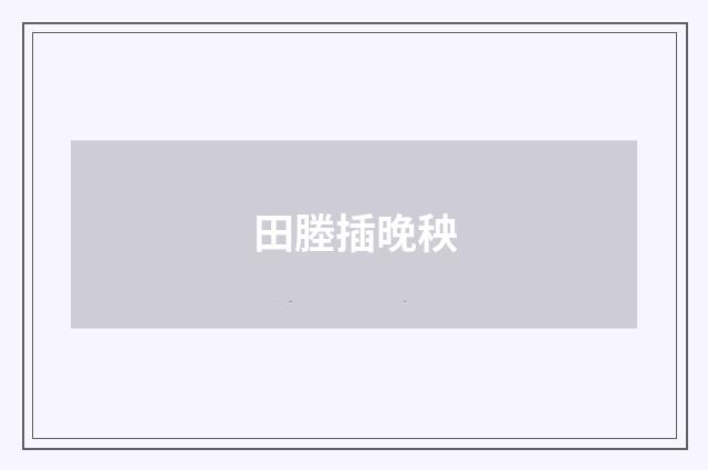 田塍插晚秧
