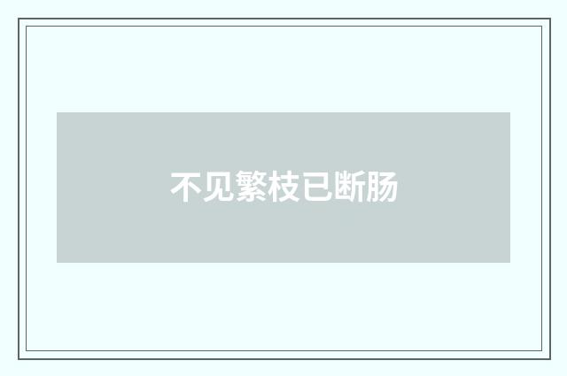 不见繁枝已断肠