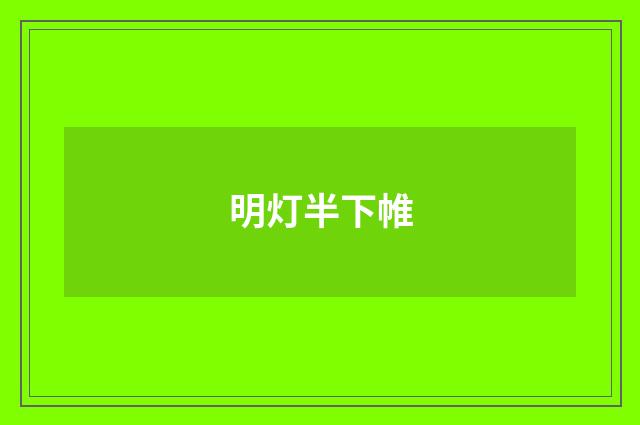 明灯半下帷