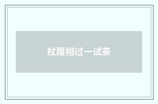 杖履相过一试茶