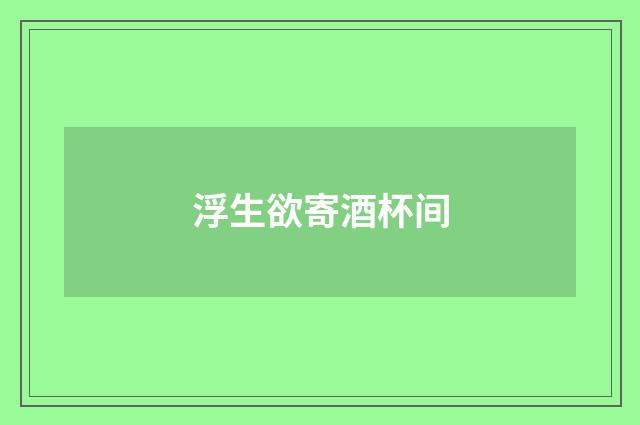 浮生欲寄酒杯间