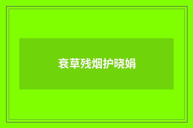 衰草残烟护晓娟