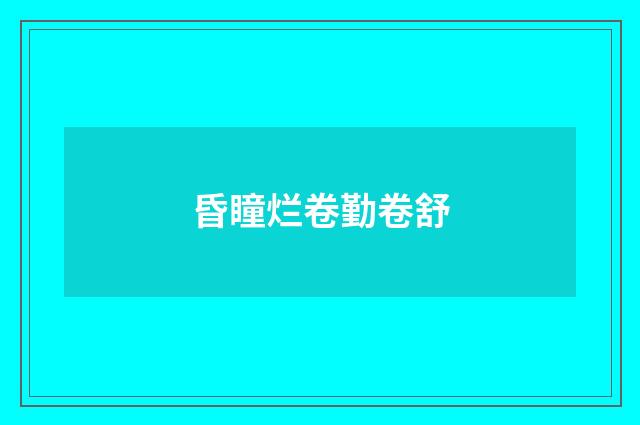 昏瞳烂卷勤卷舒