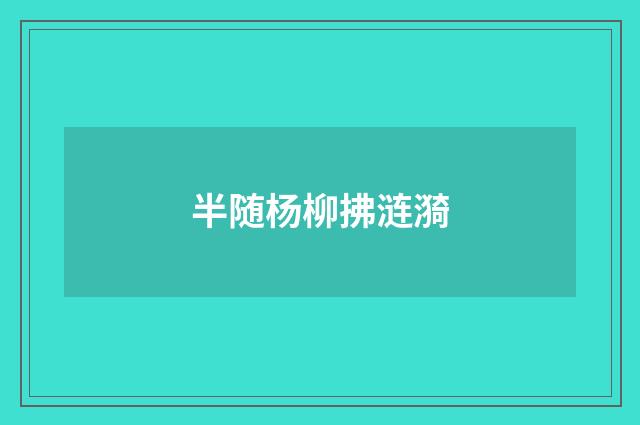 半随杨柳拂涟漪