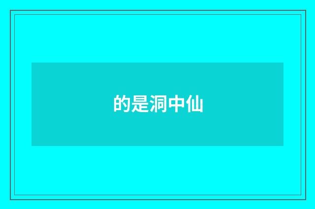 的是洞中仙