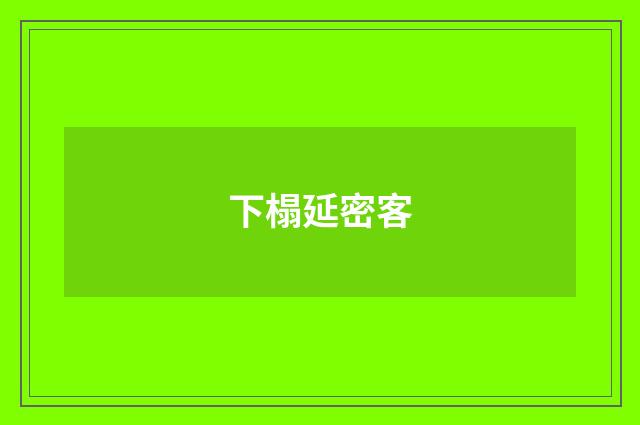 下榻延密客