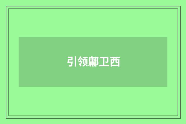 引领鄘卫西