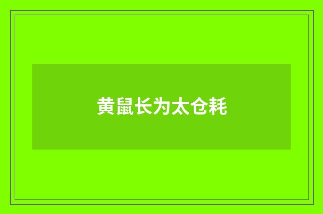 黄鼠长为太仓耗
