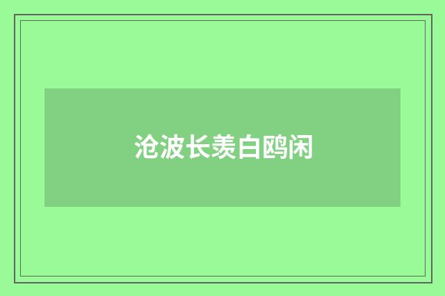 沧波长羡白鸥闲