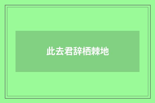 此去君辞栖棘地