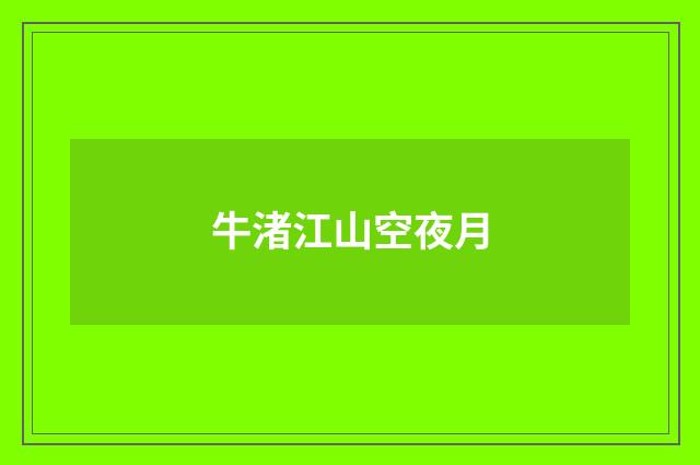 牛渚江山空夜月