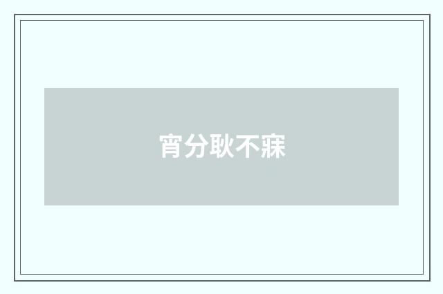 宵分耿不寐