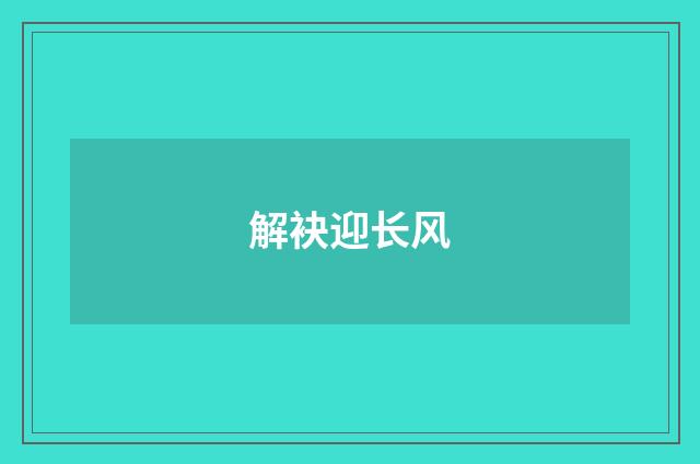 解袂迎长风