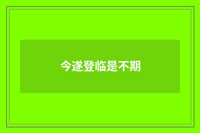 今遂登临是不期