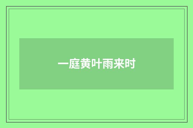 一庭黄叶雨来时