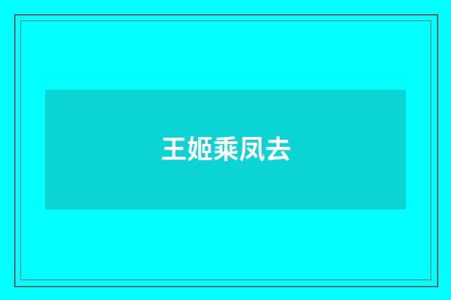 王姬乘凤去
