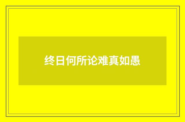 终日何所论难真如愚