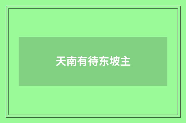 天南有待东坡主