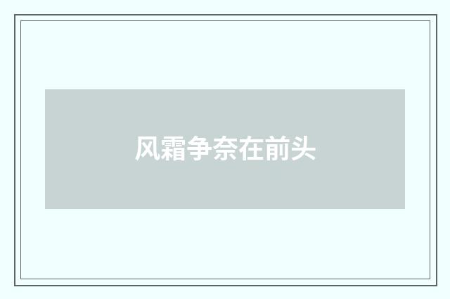 风霜争奈在前头