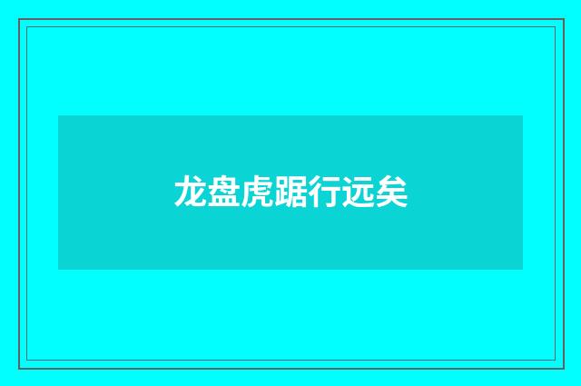 龙盘虎踞行远矣