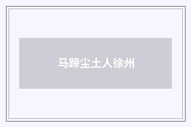 马蹄尘土人徐州