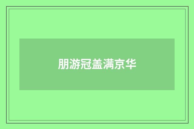 朋游冠盖满京华