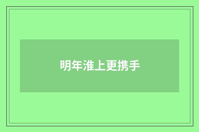 明年淮上更携手