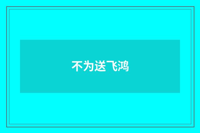不为送飞鸿