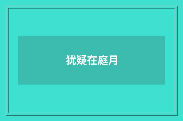 犹疑在庭月