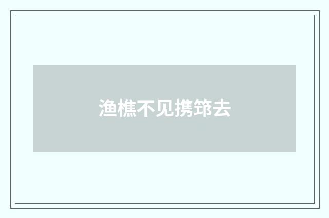 渔樵不见携筇去