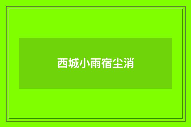 西城小雨宿尘消