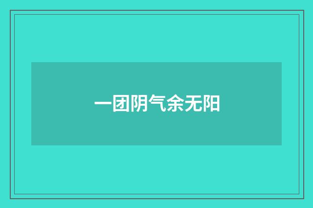 一团阴气余无阳
