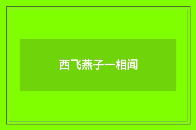 西飞燕子一相闻