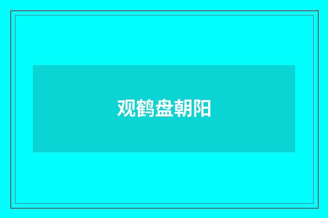 观鹤盘朝阳