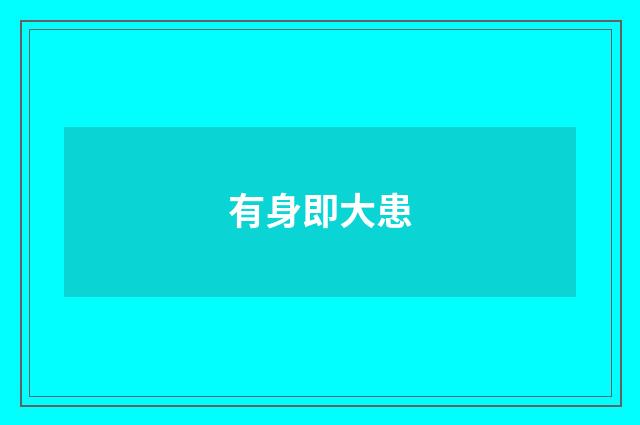 有身即大患