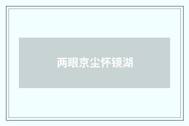 两眼京尘怀镜湖