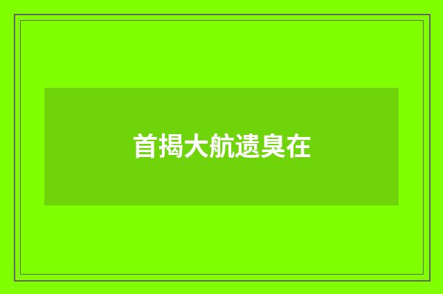首揭大航遗臭在