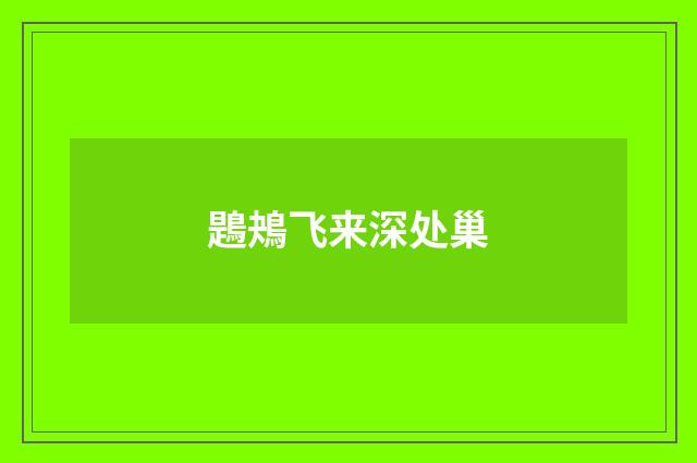 鶗鴂飞来深处巢