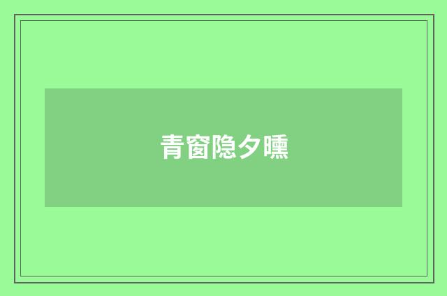 青窗隐夕曛