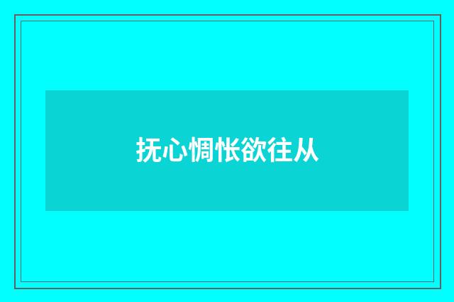抚心惆怅欲往从