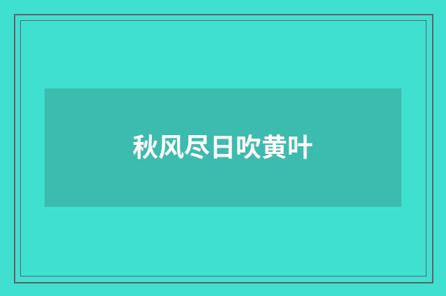 秋风尽日吹黄叶
