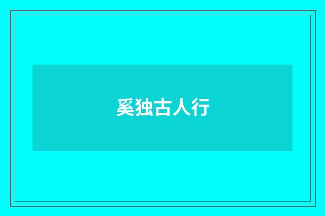 奚独古人行