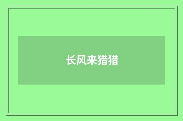 长风来猎猎