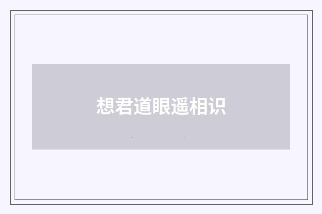 想君道眼遥相识