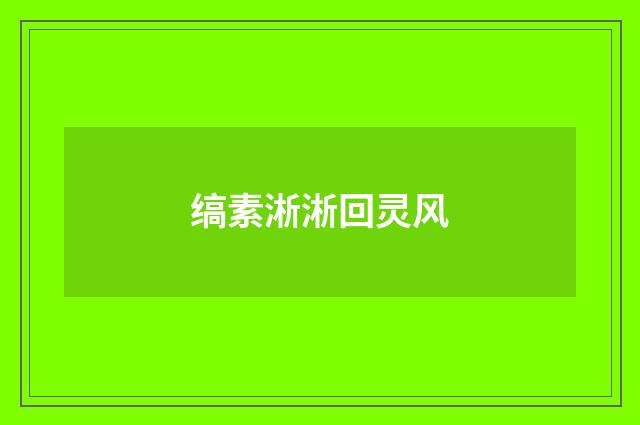 缟素淅淅回灵风