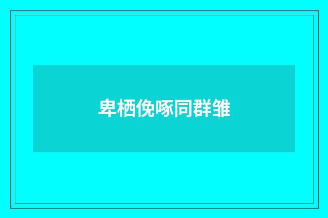 卑栖俛啄同群雏