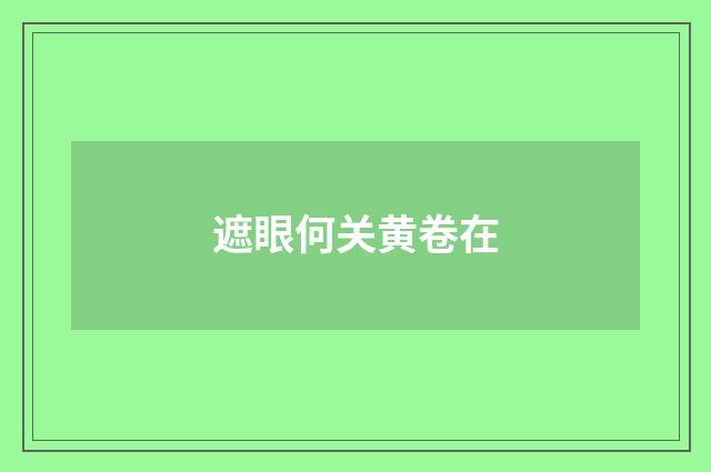 遮眼何关黄卷在
