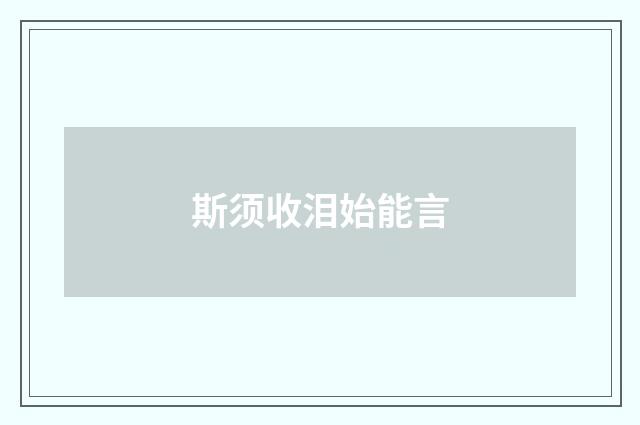 斯须收泪始能言
